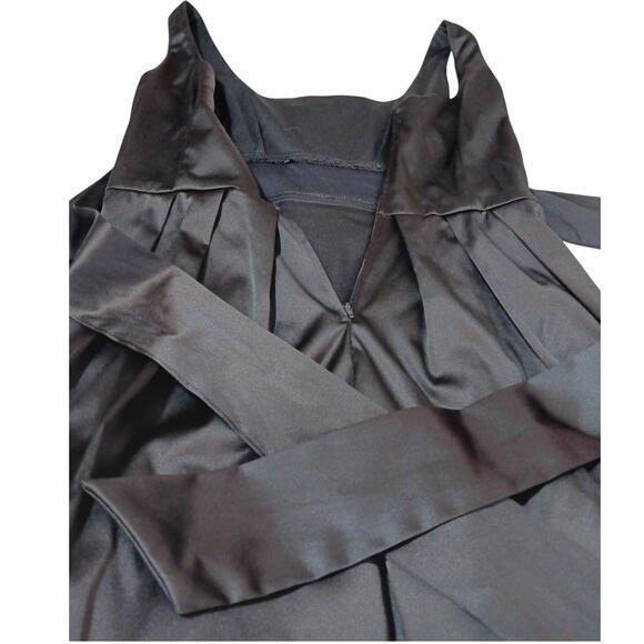 VINTAGE Y2K Dress Babydoll Pleated Satin Tie Belt Cocktail Party‎ Size 9 Medium - Picture 8 of 9